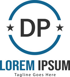 initial dp logo template with modern frame vector image