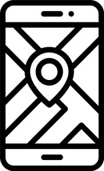 map on smartphone icon location and navigation vector image