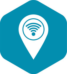 map pin pointer with wi fi symbol icon vector image