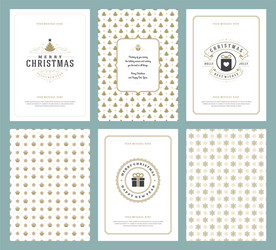 merry christmas greeting cards templates vector