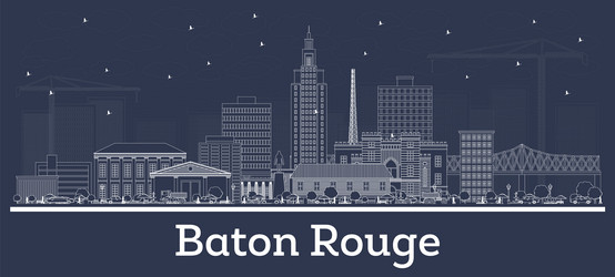 outline baton rouge louisiana city skyline vector