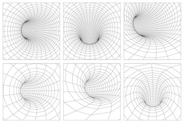 Quantum Wormhole Tunnel - Wireframe vector image