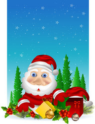 Santa claus with snow background Royalty Free Vector Image