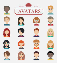 set of avatars flat icons vector