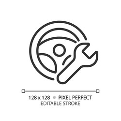 2d customizable thin line black car wheel Vector Image