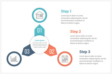 circle infographics template with three elements vector image