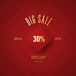 Design a red banner for big sale and discount vector