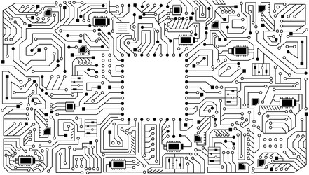 electronics board in coloring style high tech vector image