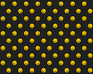 Funny face seamless pattern on black background vector