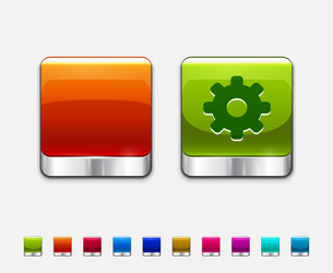 glossy color templates for square buttons vector image
