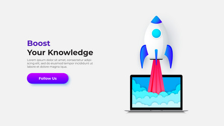 inspire creativity and learning with a rocket vector image