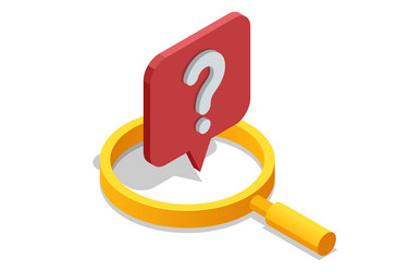 Isometric Chatbot & Question Marks vector image