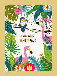 jungle animals poster Vector Image
