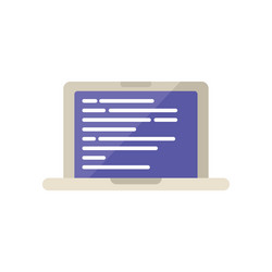 laptop showing programming code on screen vector image