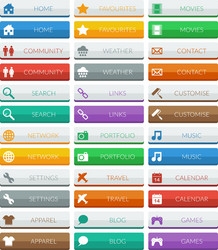 Modern Flat Web Buttons vector image