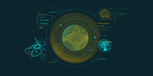 sci-fi hud interface for data research vector image