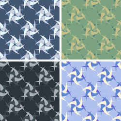 Seamless abstract art pattern set vector