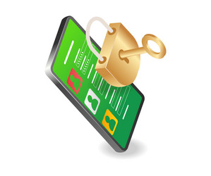 smartphone app account personal data security lock vector image