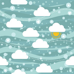 Sun and clouds vector