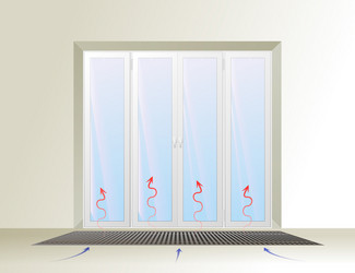 underfloor con under the window vector image