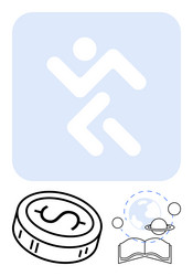 abstract with running figure dollar vector image