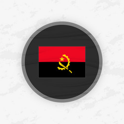 angolan flag in a circular emblem design abstract vector image