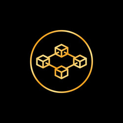 circle with block-chain line colored icon vector image