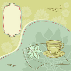 design with cup of coffee and place for text vector image