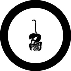 digestive system icon black color in round circle vector image