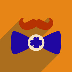 Flat web icon with long shadow mustache butterfly vector