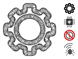 gear web mesh vector image
