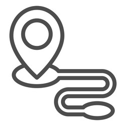 location marker and route line icon navigation vector image