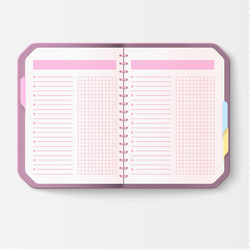 open realistic notebook with pages diary office vector