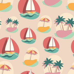 seamless background pattern with summer elements vector image
