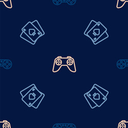 set line game controller or joystick playing vector image