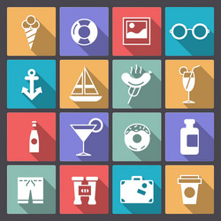 set of recreation icons in flat design vector image