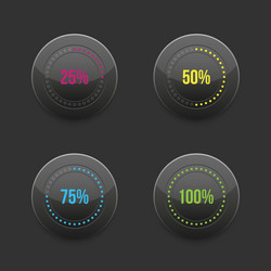 set round progress bar element vector