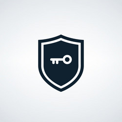 shield with key color line icon privacy vector image