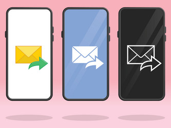 smartphone email forward symbol resending mail vector image