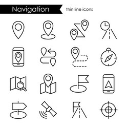 Thin Line Navigation Icons vector image