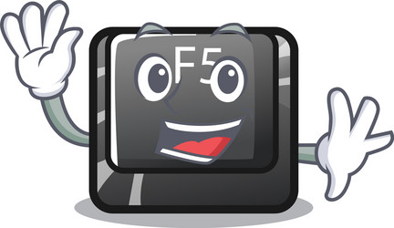 waving f5 installed on mascot computer vector image