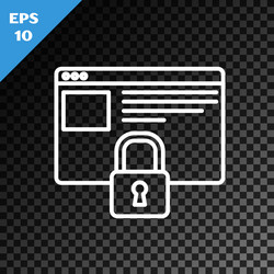 White line secure your site with https ssl icon vector