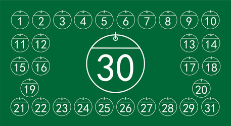 a set numbers in round contour vector image