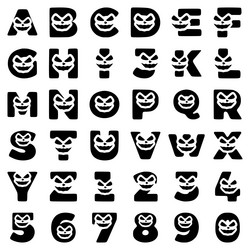 a set of halloween characters in the form vector image