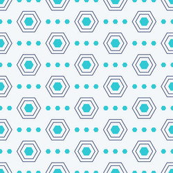 abstract seamless pattern with turquoise hexagons vector image