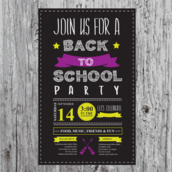 back to school party invitation design template vector