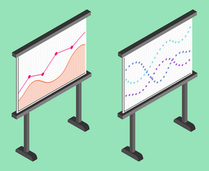 business chart board set of graphs data vector image