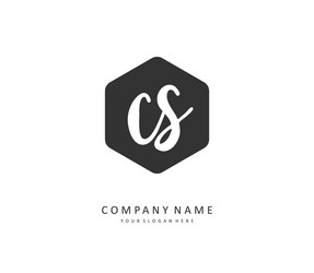 c s cs initial letter handwriting and signature vector image