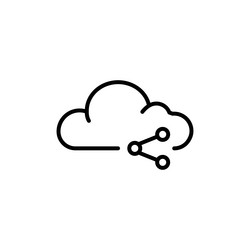 cloud share symbol icon for file sharing vector image