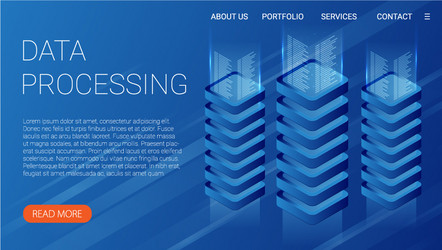concept big data processing energy station vector image